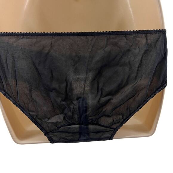 Vintage 3 Piece Lingerie Set Camisole Panty Peignoir Set Black Goth Romantic - Picture 5 of 13